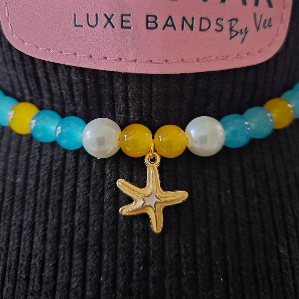 Handmade Starfish Hat Band – Coastal Western Beaded Accessory